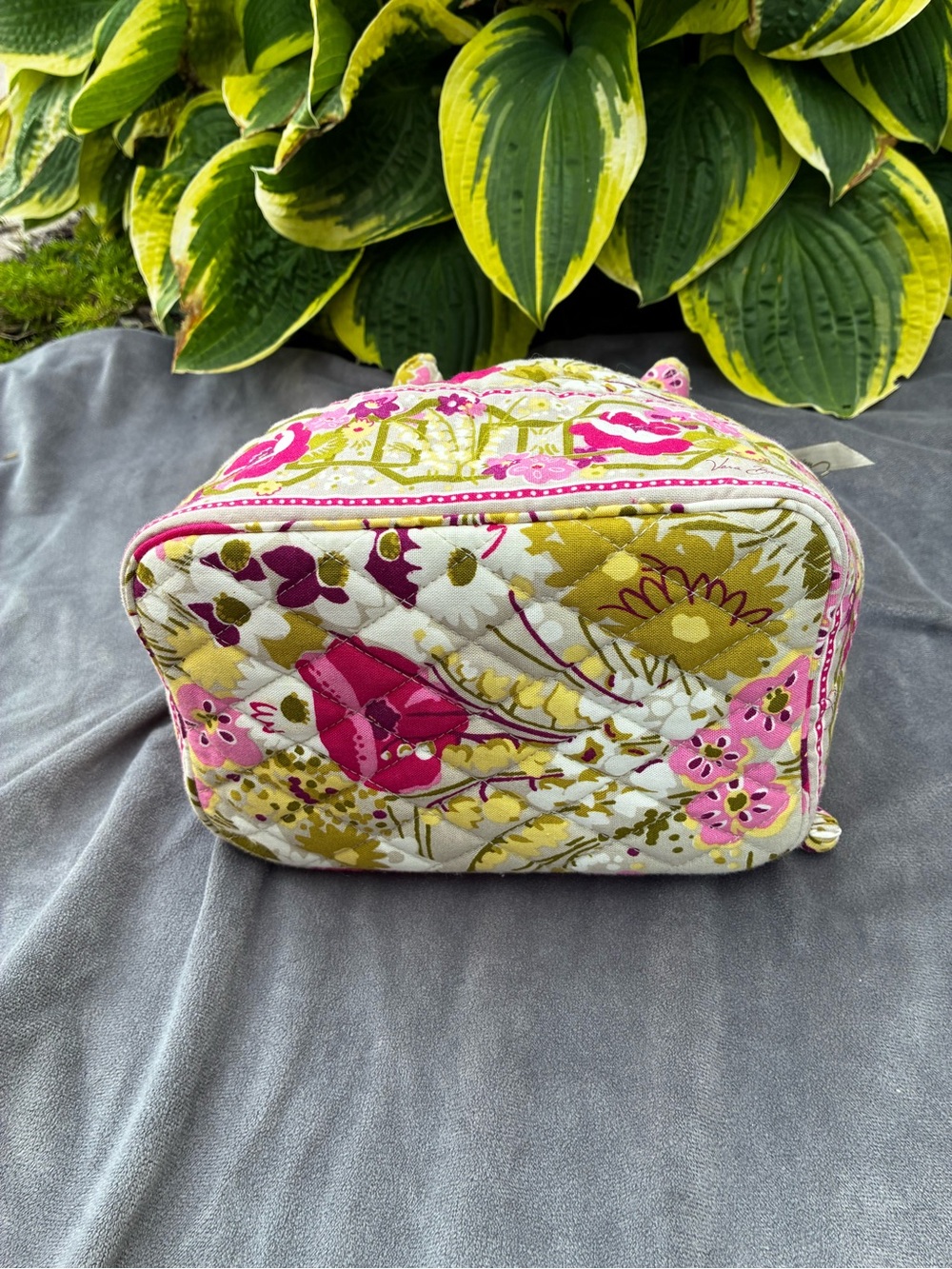 Vera Bradley Pink, Green & White Quilted Floral Drawstring Tote - Picture 12 of 12